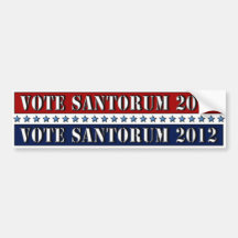 Vote Santorum 2012 - bumper sticker