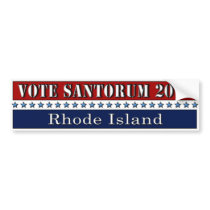 Vote Santorum 2012 Rhode Island - bumper sticker