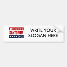 VOTE SANTORUM 2012 SIGN BUMPER STICKER