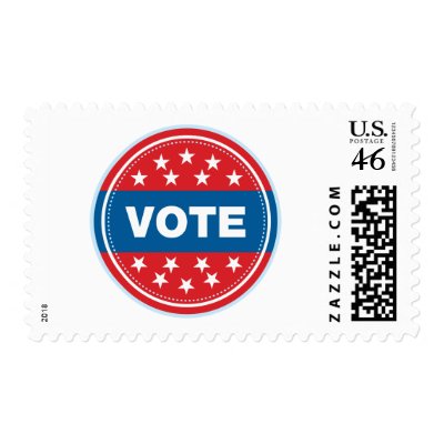 Vote Seal - Blue Postage Stamps by visualnewbie