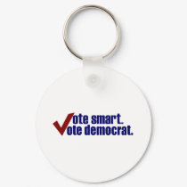 Vote Smart Vote Democrat keychains