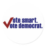 Vote Smart Vote Democrat Stickers