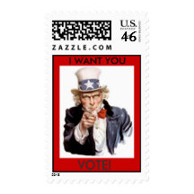 VOTE STAMP,  I WANT YOU, VOTE! -