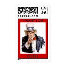 VOTE STAMP,  I WANT YOU, VOTE! -