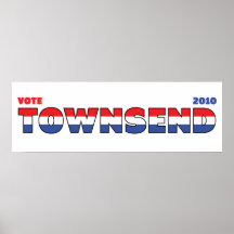 Vote Townsend 2010 Elections Red White and Blue Print