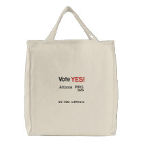 Vote, YES!, Arizona PIRG, 2009, and make a, dif... embroidered bags by gg1717 Vote, YES!, Arizona PIRG, 2009, and make a, dif... embroidered bags
