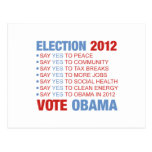 Vote yes for Obama Post Cards