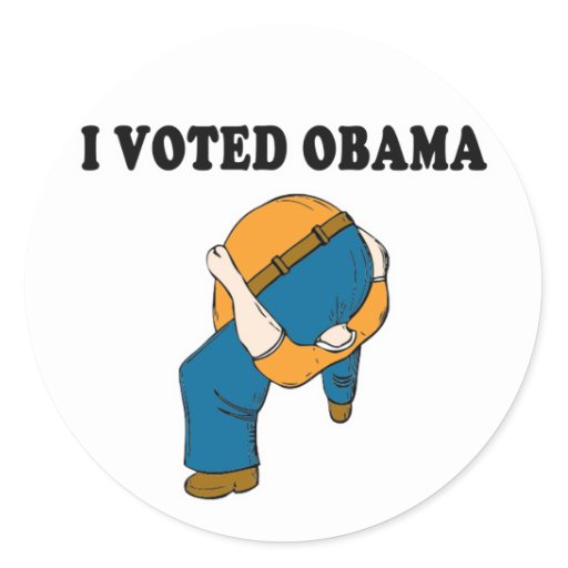 Voted Obama Head Up Ass Sticker Zazzle