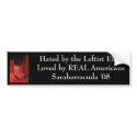 votepalin, Hated by the Leftist EliteLoved by R... bumper stickers by jenniekurono votepalin, Hated by the Leftist EliteLoved by R... bumper stickers