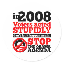 Voters Acted Stupidly. Stop the Obama Agenda. Round Stickers