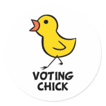 Voting Chick Sticker by chicktshirts8 Voting Chick Sticker