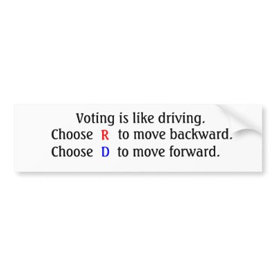 Voting is like driving. bumper stickers