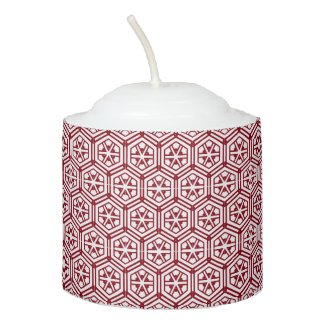 Votive Candle - Hexagon pattern in Red