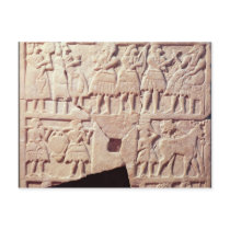 Votive plaque depicting an offering scene postcard
