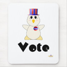 Voto blanco de votación Huggable del pollo Alfombrillas De Raton