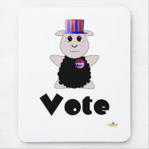 Voto de votación Huggable de las ovejas negras Tapete De Raton