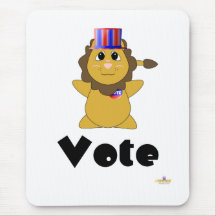 Voto de votación Huggable del león Alfombrilla De Ratón