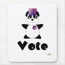 Voto de votación Huggable del oso de panda Alfombrillas De Raton