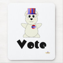 Voto de votación Huggable del oso polar Tapetes De Ratones