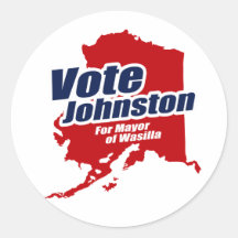 Voto Johnston para el alcalde Etiqueta Redonda