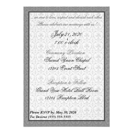 Vow Renewal Ceremony Invitation Silver Tulips