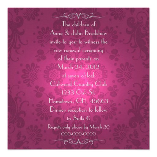 Vow Renewal Ceremony Personalized Invite