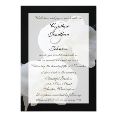 Vow Renewal Invitation -- White Orchids