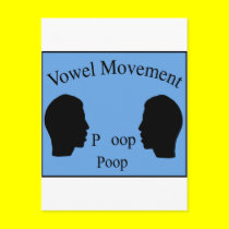 Vowel Movement - Blue postcards by funoriginals Vowel Movement - Blue postcards