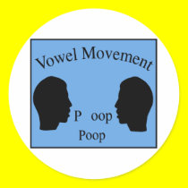 Vowel Movement - Blue stickers by funoriginals Vowel Movement - Blue stickers