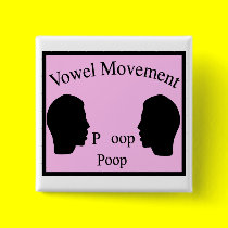 Vowel Movement - Pink buttons by funoriginals Vowel Movement - Pink buttons