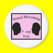 Vowel Movement - Pink magnets by funoriginals Vowel Movement - Pink magnets