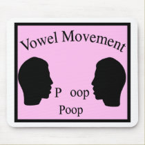 Vowel Movement - Pink mousepads by funoriginals Vowel Movement - Pink mousepads