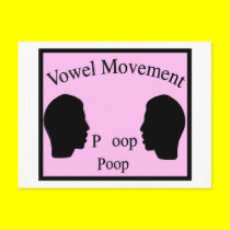 Vowel Movement - Pink postcards by funoriginals Vowel Movement - Pink postcards