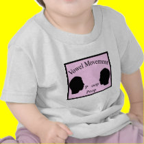 Vowel Movement - Pink t-shirts by funoriginals Vowel Movement - Pink t-shirts
