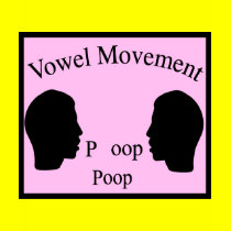 Vowel Movement - Pink t-shirts by funoriginals Vowel Movement - Pink t-shirts