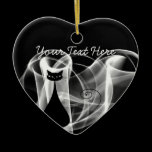 VoxKitty Black Cat B&W - Rainbow Waves Collectible ornaments