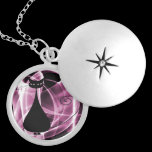 VoxKitty Black Cat on Rainbow Waves - Pink necklaces