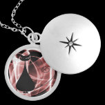 VoxKitty Black Cat on Rainbow Waves - Red necklaces