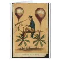 Voyage a la lune greeting cards