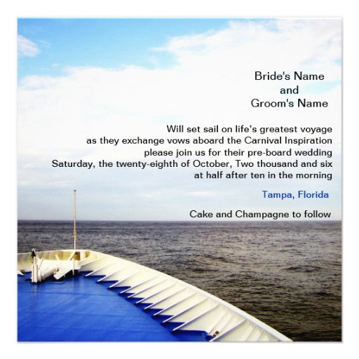 Voyage of Love | Cruise Ship/Destination Wedding Personalized Invite
