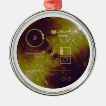 Voyager 1 and 2 Golden Record Sounds of Earth Christmas Tree Ornament