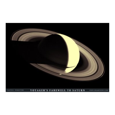  Voyager's Farewell to Saturn Poster by solarviews