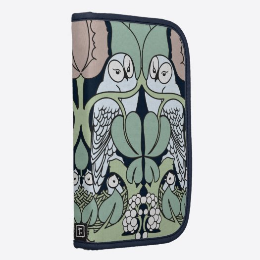 Voysey Art Nouveau Owl Nest Pattern Folio Planner Side