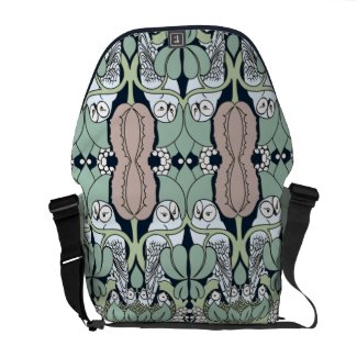 Voysey Art Nouveau Owls Nest Patten Messenger Bag