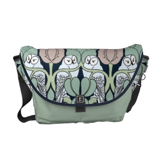 Voysey Art Nouveau Owls Nest Patten Messenger Bag