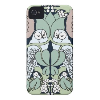 Voysey Art Nouveau Owls Nest Pattern iPhone 4 Case