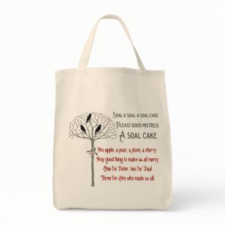 Voysey Rook and Holly Pattern Christmas Tote Bag
