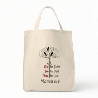 Voysey Rook and Holly Pattern Christmas Tote Bag