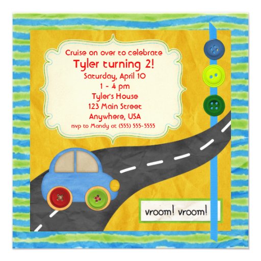 Vroom! Birthday Invitation