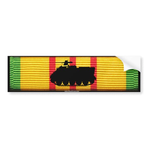 VSM Ribbon with M125A1 Mortar Carrier Sticker zazzle_bumpersticker